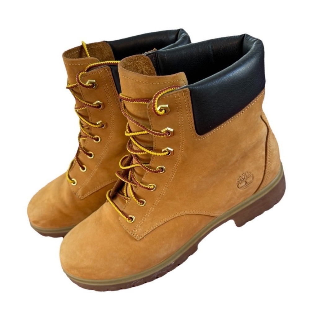 Timberland Women Jayne 6-inch Waterproof Wheat Nubuck‎ Boots sz 9.5 Feminine - Picture 2 of 7